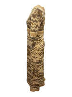 Load image into Gallery viewer, Jean Varon Vintage 1970s Ombre Geometric Wool Knit Maxi Dress, S

