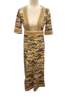 Load image into Gallery viewer, Jean Varon Vintage 1970s Ombre Geometric Wool Knit Maxi Dress, S
