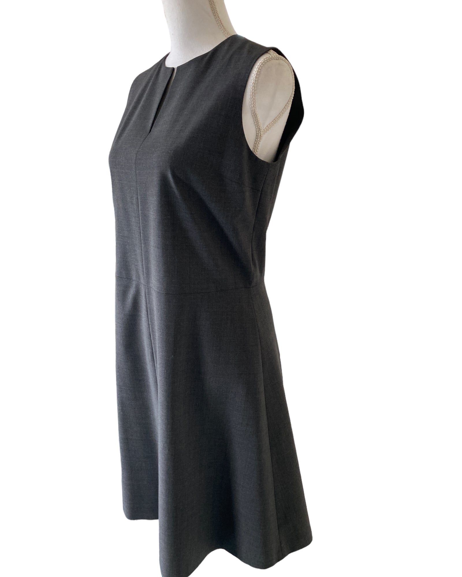 charcoal grey shift dress Women's Charcoal Woven Puff Sleeve Ruched Detail Shift Dress