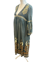 Load image into Gallery viewer, Greek Archaic Kori Black Feather Embroidered Mini Dress, XS
