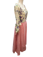 Load image into Gallery viewer, Vintage Handmade Purple Floral and Pink Maxi Dress, S/M
