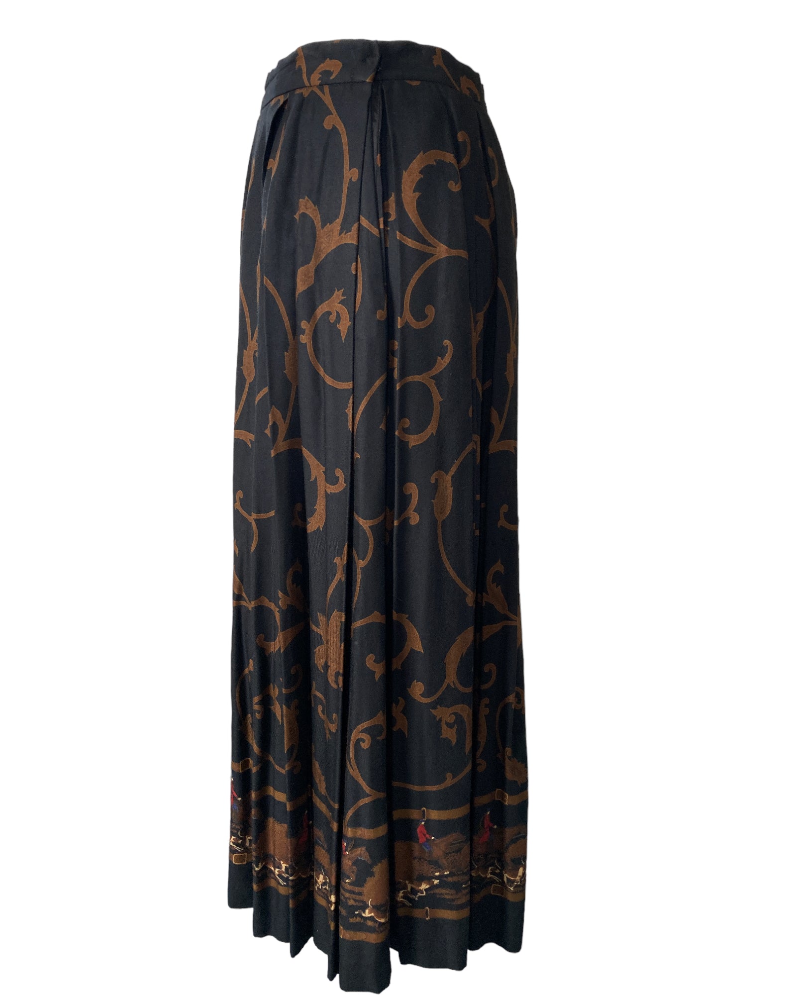 Neiman Marcus Vintage Horses and Hounds Long Skirt, 10