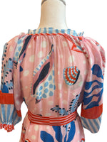 Load image into Gallery viewer, PrintFresh Seahorse Haven Dockside Dinner Dress with Tassels, XS
