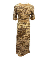 Load image into Gallery viewer, Jean Varon Vintage 1970s Ombre Geometric Wool Knit Maxi Dress, S
