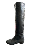 Load image into Gallery viewer, Prada Black Leather Tall Riding Boots, 36.5
