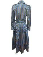Load image into Gallery viewer, Platou Blue Striped Dress and Belt, with Tags, XS
