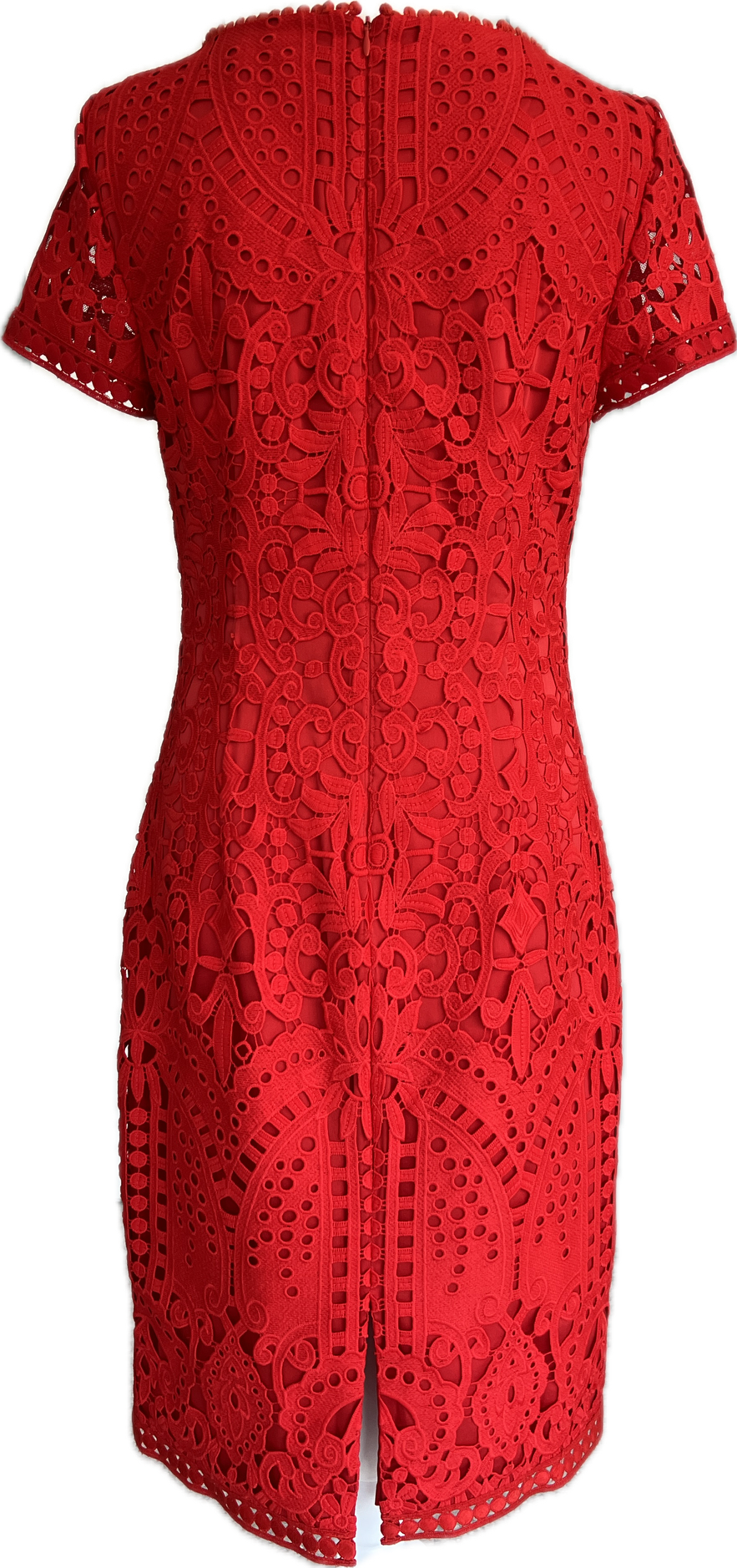 St. John Red Eyelet Dress, 4