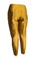 Load image into Gallery viewer, Day Lili Mustard Gold Silk Pants, 10
