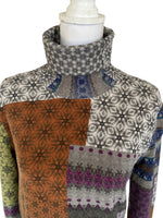 Load image into Gallery viewer, Etro Wool Patchwork Print Turtleneck Sweater Dress, M
