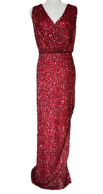 Load image into Gallery viewer, St. John Couture Red Beaded Evening Gown, 4
