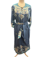 Load image into Gallery viewer, Carolina K Inae Tiles Blue Caftan and Belt with Tags, XS
