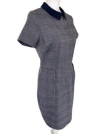 Load image into Gallery viewer, Joanie Blue and Black Plaid Short Sleeve Dress, 8
