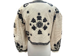 Load image into Gallery viewer, Free People Ivory and Black Embroidered Cropped Jacket, S
