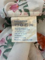 Load image into Gallery viewer, Pink City Prints Puff Sleeve White with Pink and Orange Print Button Up Dress, XS
