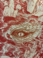Load image into Gallery viewer, Olivia Annabelle Florence Dress in Wine Ulvaag Dragon Print, M

