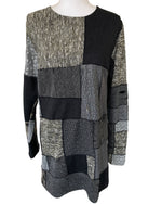 Load image into Gallery viewer, Lili Butler Grey Patchwork Jersey Tunic/Dress with Separate Cowl Neck Piece, M/L
