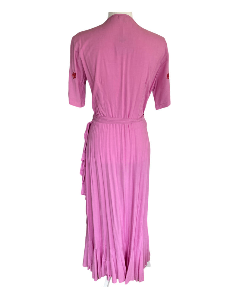 Tikinistika Pink Crocus Wrap Dress, M