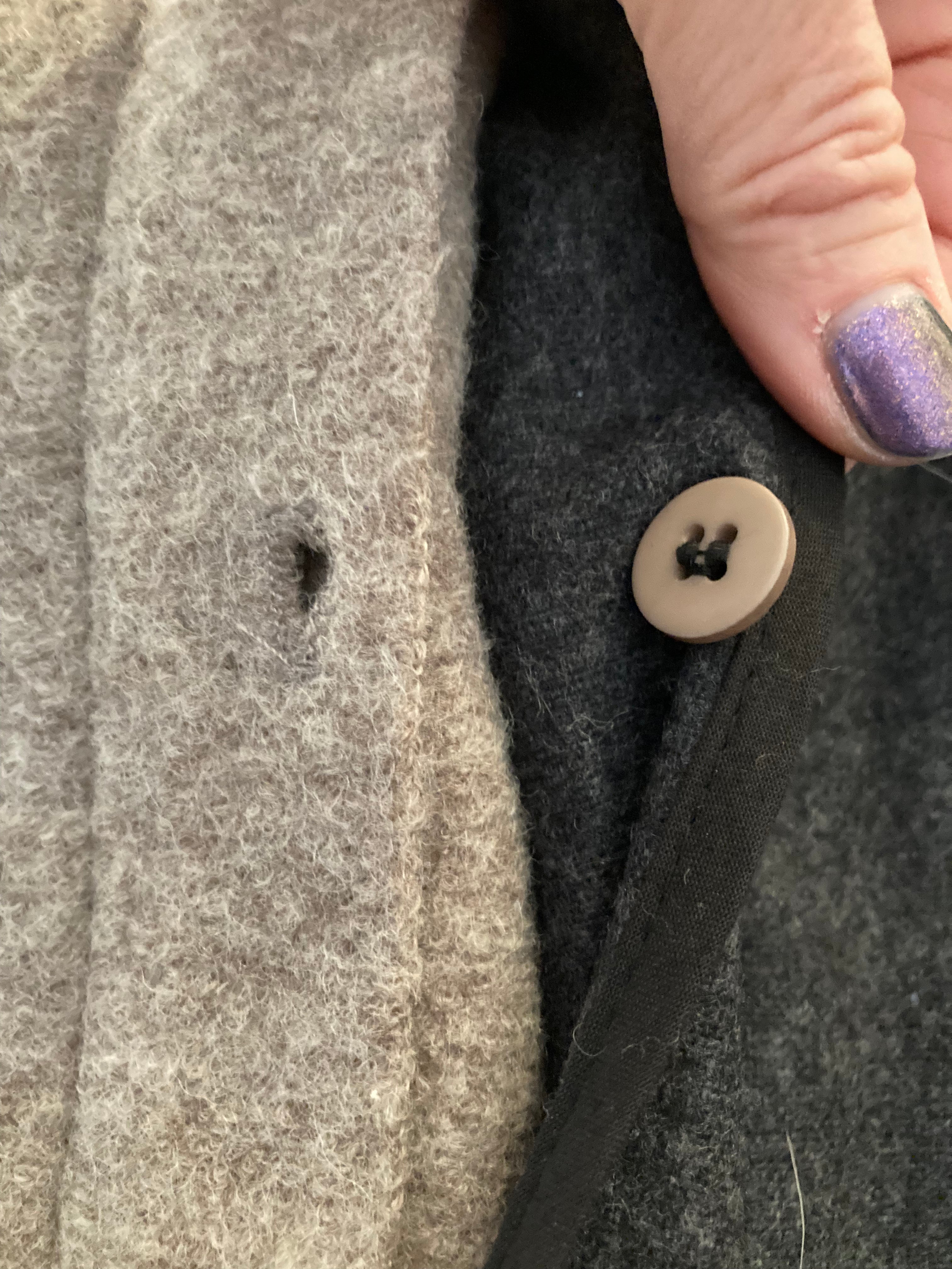 Hilary Radley Heather Beige Wool Coat with Fur Trim, 6