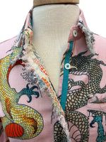 Load image into Gallery viewer, Tizzie Pink Dragon Print Shirt, S
