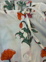 Load image into Gallery viewer, Pink City Prints Puff Sleeve White with Pink and Orange Print Button Up Dress, XS
