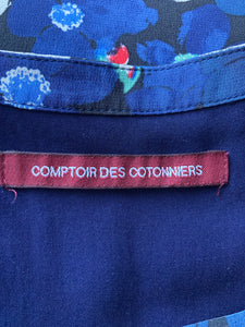 Comptoir Des Cotonniers Navy Print Cap Sleeve Dress, M