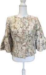 Load image into Gallery viewer, Anne Fontaine Neutral Zip Off Bell Sleeve Evening Jacket, M
