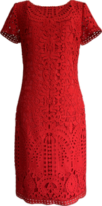 Load image into Gallery viewer, St. John Red Eyelet Dress, 4
