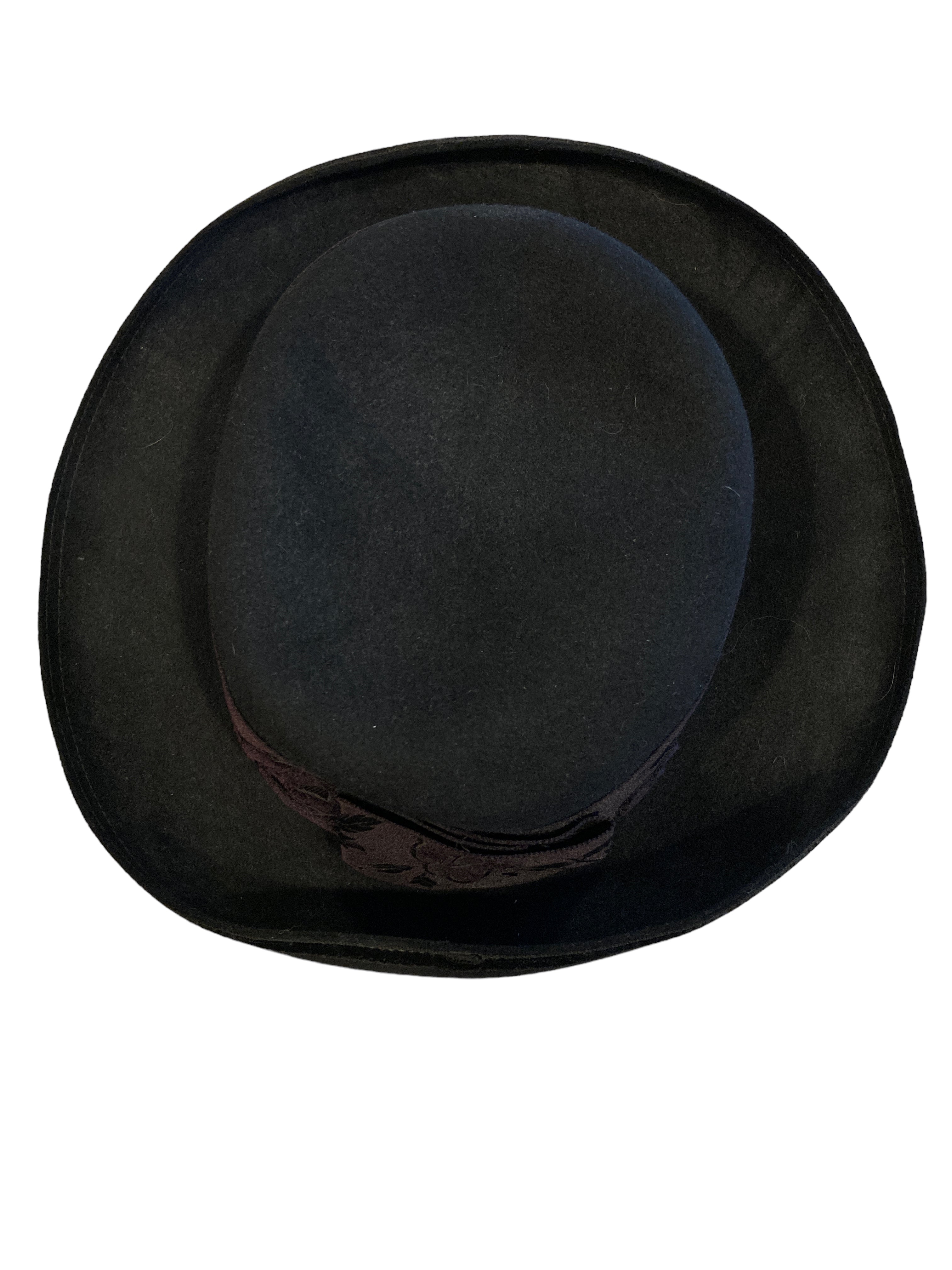 Vintage Reine Handarbeit Ischler " Hohensalzburg" Black Felt Hat