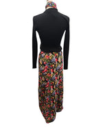 Load image into Gallery viewer, Egon von Furstenberg Vintage Black and Floral Dress with Belt,
