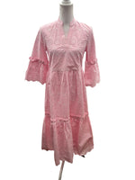 Load image into Gallery viewer, Sail To Sable Pink Eyelet Maxi Dress, XS
