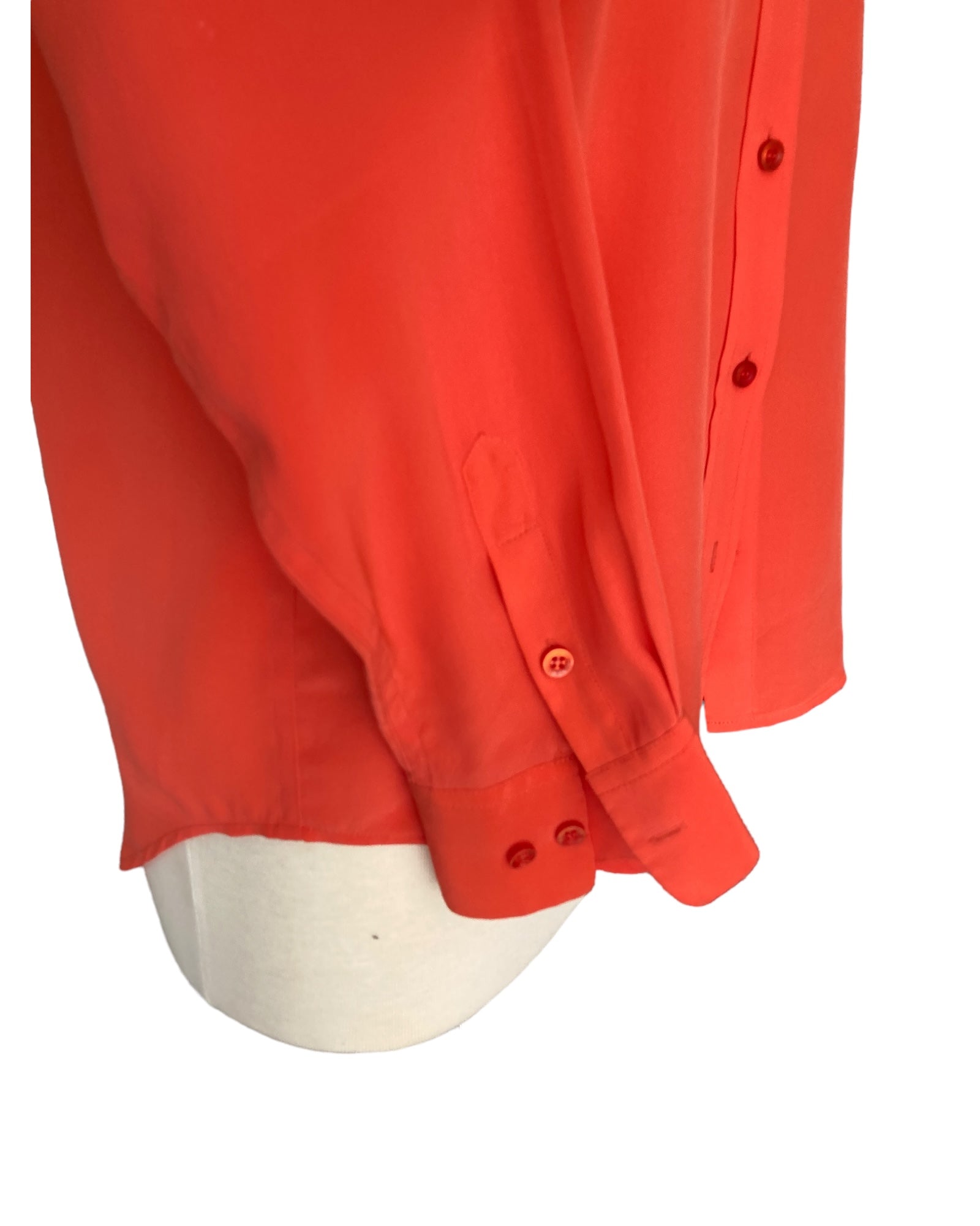 Equipment Orange Silk Shirt, S