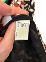 Load image into Gallery viewer, Diane von Furstenburg Brown and Black Print Wrap Dress, 6
