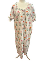 Load image into Gallery viewer, Pink City Prints Puff Sleeve White with Pink and Orange Print Button Up Dress, XS
