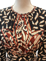 Load image into Gallery viewer, Diane von Furstenburg Brown and Black Print Wrap Dress, 6
