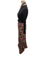 Load image into Gallery viewer, Egon von Furstenberg Vintage Black and Floral Dress with Belt,
