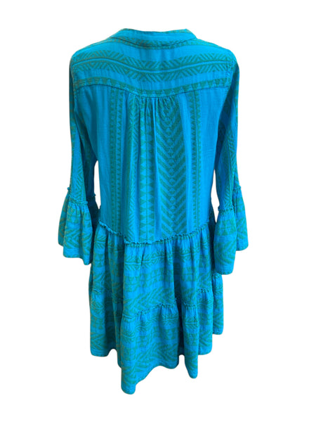 Devotion Twin Green and Blue Boho Dress, XS Second Serve Resale Devotion Twin Green and Blue Boho Dress, XS Second Serve Resale