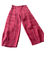 Load image into Gallery viewer, Inizio Red with White Stripes Linen Pants, M
