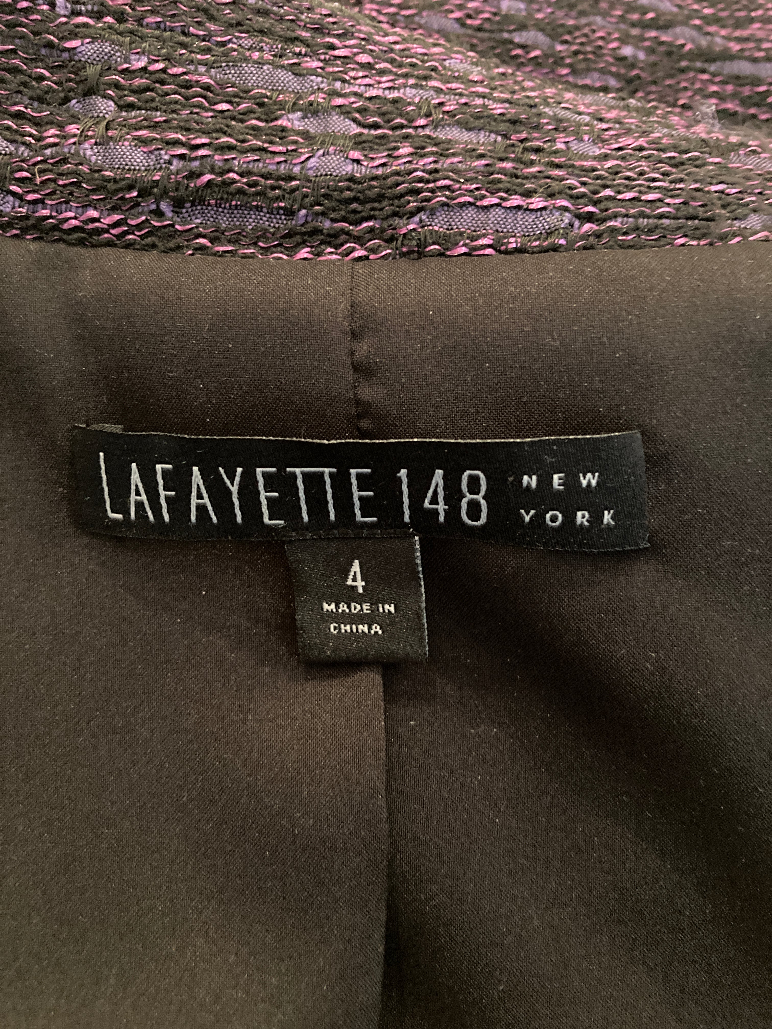 Lafayette 148 Purple Tweed Blazer, 4