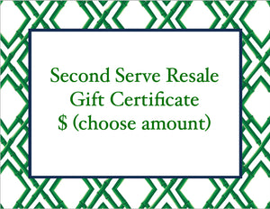 Second Serve Resale Gift Certificate