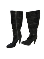 Load image into Gallery viewer, Prada Calzature Donna Ruched Black Suede Boots, 40.5

