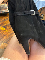 Load image into Gallery viewer, Prada Calzature Donna Ruched Black Suede Boots, 40.5
