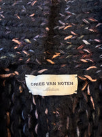 Load image into Gallery viewer, Dries Van Noten Batwing Chunky Black/Blue/Pink Sweater Cardigan, M
