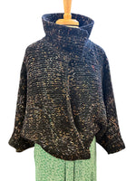 Load image into Gallery viewer, Dries Van Noten Batwing Chunky Black/Blue/Pink Sweater Cardigan, M
