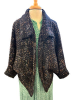 Load image into Gallery viewer, Dries Van Noten Batwing Chunky Black/Blue/Pink Sweater Cardigan, M
