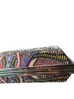 Load image into Gallery viewer, Judith Leiber Minaudière Amethyst Floral Art Deco Crystal Clutch with Box, Tags &amp; Mirror
