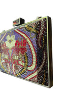 Load image into Gallery viewer, Judith Leiber Minaudière Amethyst Floral Art Deco Crystal Clutch with Box, Tags &amp; Mirror
