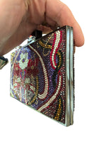 Load image into Gallery viewer, Judith Leiber Minaudière Amethyst Floral Art Deco Crystal Clutch with Box, Tags &amp; Mirror
