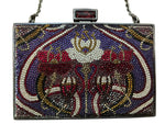 Load image into Gallery viewer, Judith Leiber Minaudière Amethyst Floral Art Deco Crystal Clutch with Box, Tags &amp; Mirror
