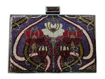 Load image into Gallery viewer, Judith Leiber Minaudière Amethyst Floral Art Deco Crystal Clutch with Box, Tags &amp; Mirror
