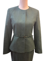 Load image into Gallery viewer, Max Mara Green Dress/Jacket/Belt Suit, 6
